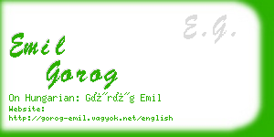 emil gorog business card